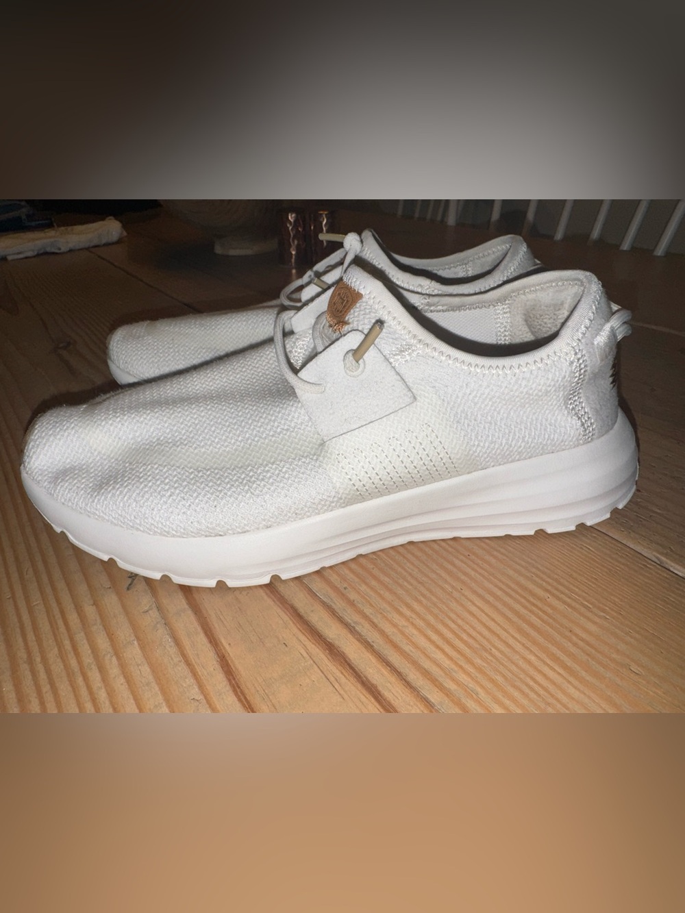 Hey dude woman’s size 9 sirocco white slip on sneakers worn once
